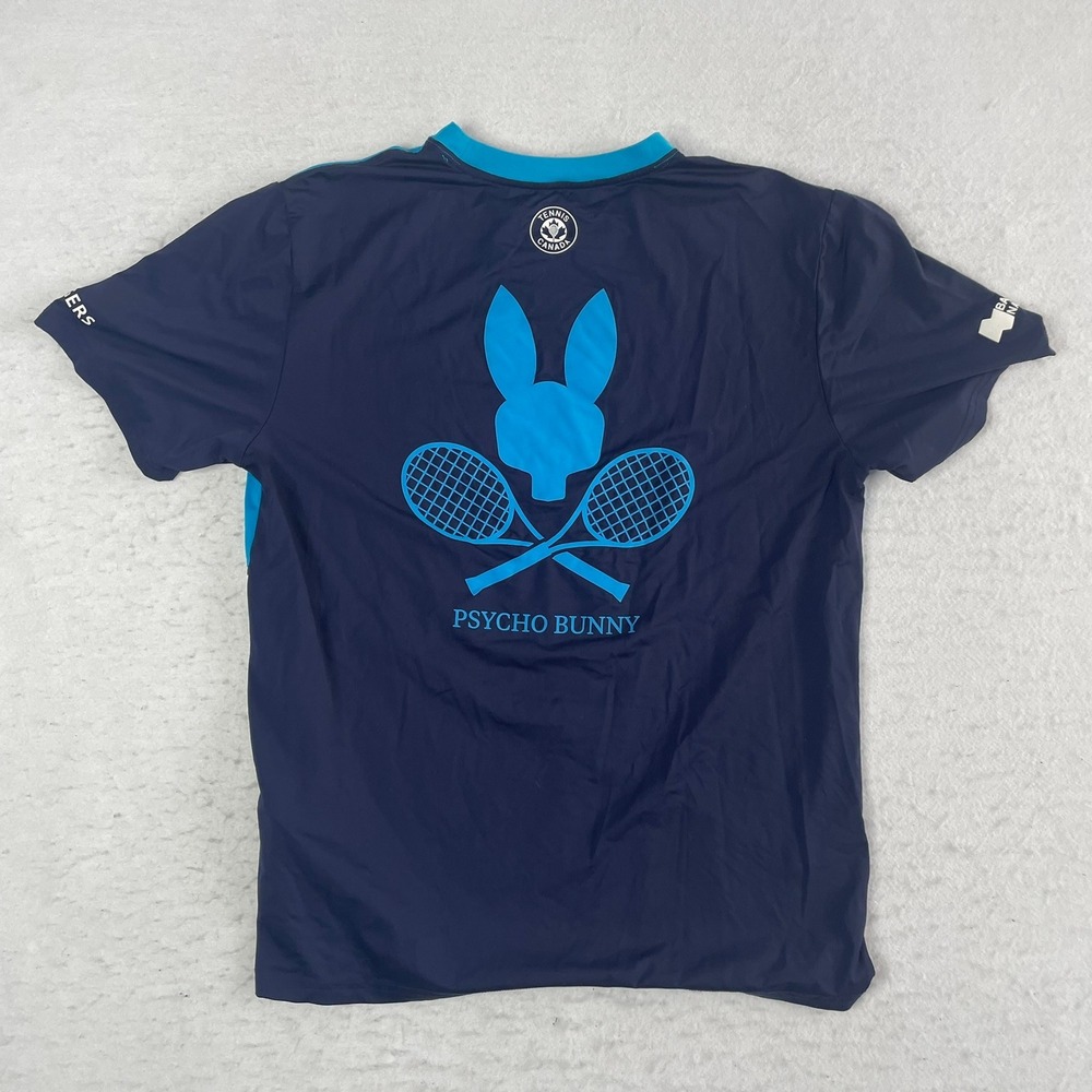 Psycho Bunny T-Shirt Mens Medium Blue Tennis Canada Athletic Top B6U246TCMF